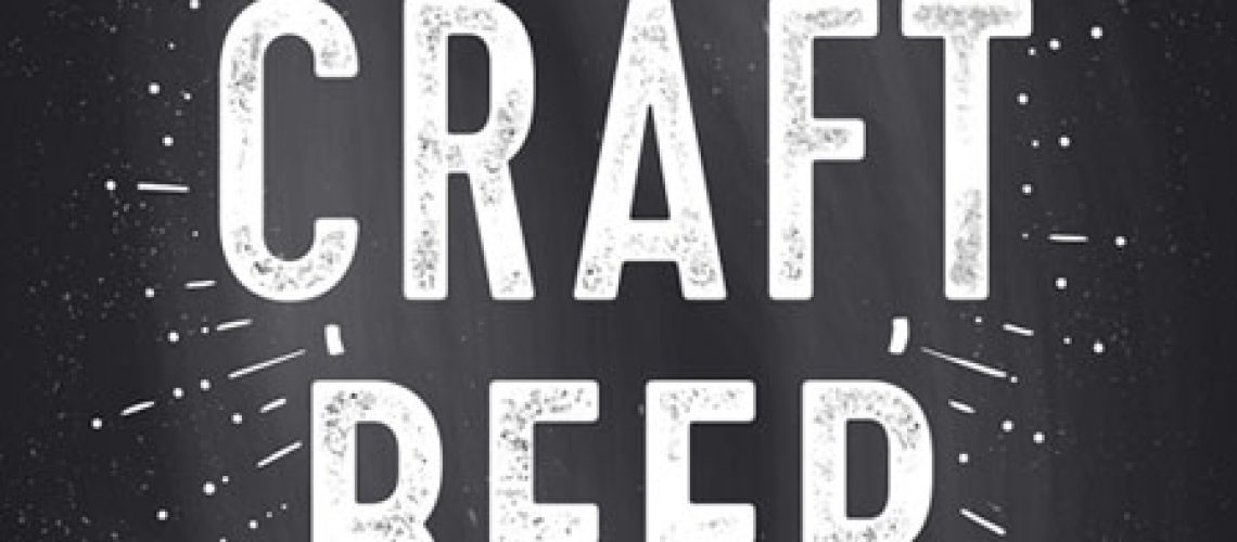 Craft Beer. Poster Or Banner With Text Craft Beer. Black-white C