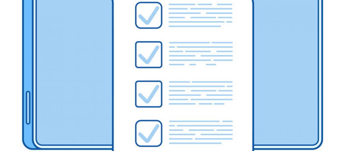 Online Test. Computer Quiz Form On Pc Screen. Online Checklist T